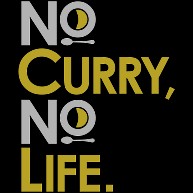 no curry，no life.｜Tシャツ Pure Color Print｜ブラック