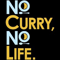 no curry，no life.｜Tシャツ Pure Color Print｜ミディアムブルー