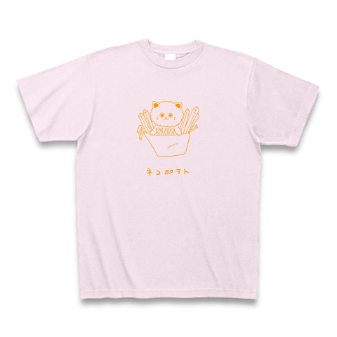 ポテト猫｜Tシャツ｜ピーチ