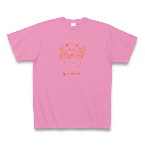 ポテト猫｜Tシャツ｜ピンク