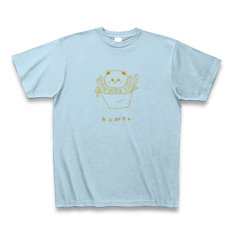 ポテト猫｜Tシャツ｜ライトブルー