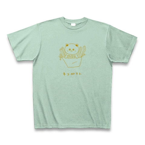 ポテト猫｜Tシャツ｜アイスグリーン