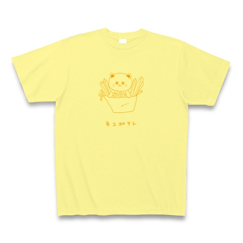 ポテト猫｜Tシャツ｜ライトイエロー