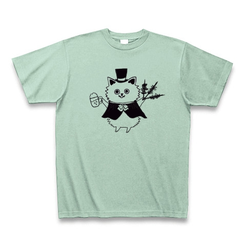 ビールモンスター猫｜Tシャツ｜アイスグリーン