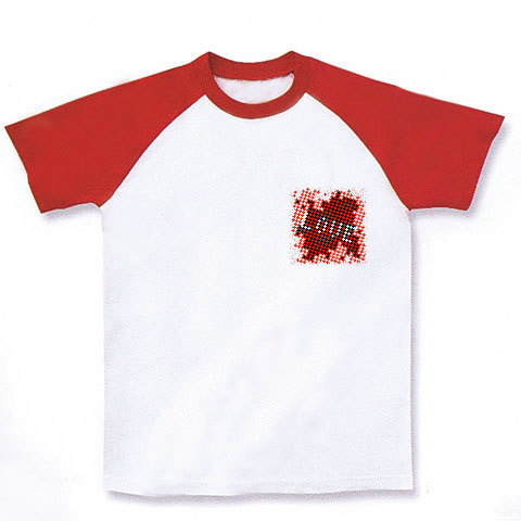 LovePiece(red)｜ラグランTシャツ｜ホワイト×レッド