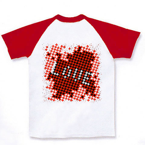LovePiece(red)｜ラグランTシャツ｜ホワイト×レッド