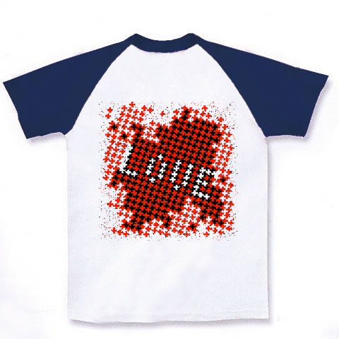 LovePiece(red)｜ラグランTシャツ｜ホワイト×ネイビー