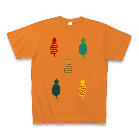 商品詳細 つちのこ5 ツチノコ イラスト Tシャツ Pure Color Print オレンジ デザインtシャツ通販clubt