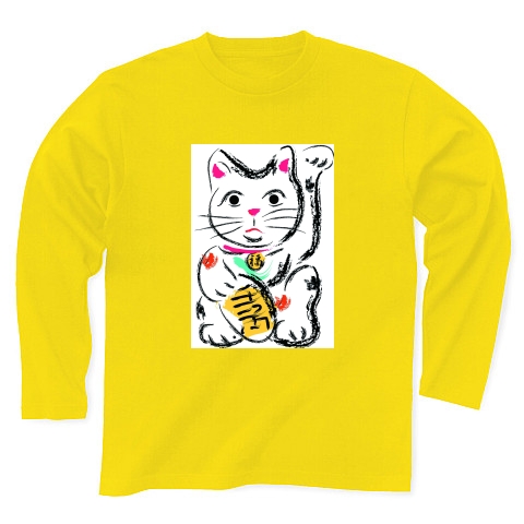 商品詳細 招き猫 人の森イラスト 長袖tシャツ Pure Color Print デイジー デザインtシャツ通販clubt