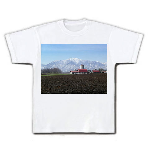北海道・牧場の風景｜Tシャツ｜ホワイト