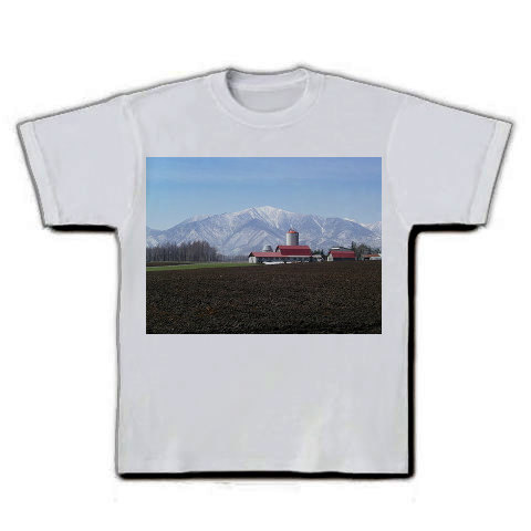 北海道・牧場の風景｜Tシャツ｜シルバーグレー