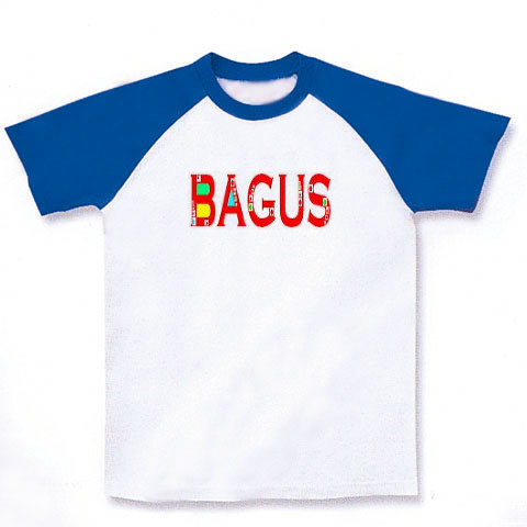 BAGUS｜ラグランTシャツ｜ホワイト×ロイヤルブルー