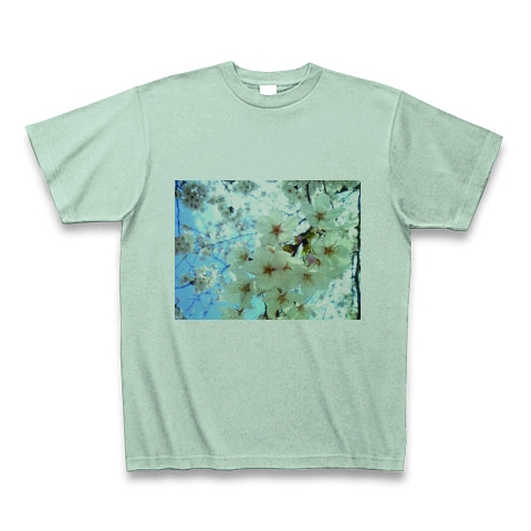 桜の花｜Tシャツ｜アイスグリーン
