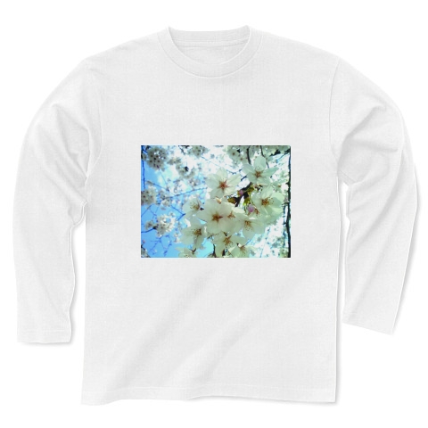 桜の花｜長袖Tシャツ｜ホワイト