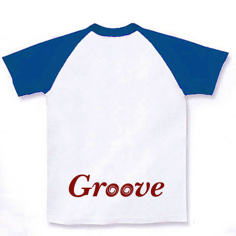 Groove-fire｜ラグランTシャツ｜ホワイト×ロイヤルブルー