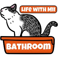 白黒猫まんが　おトイレ