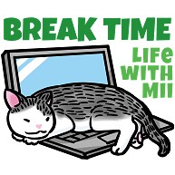 白黒猫まんが　Break time