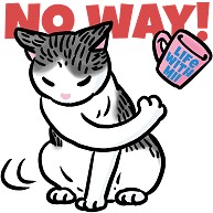白黒猫まんが　No way!