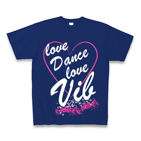 LoveDanceLoveVib(black)｜Tシャツ Pure Color Print｜ロイヤルブルー