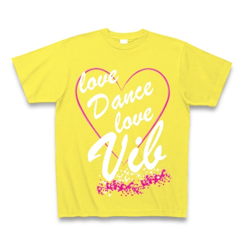 LoveDanceLoveVib(black)｜Tシャツ Pure Color Print｜イエロー