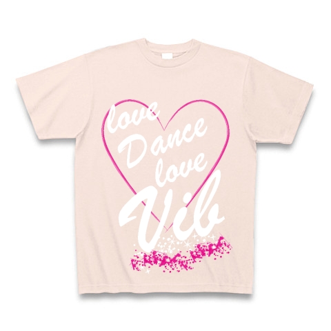 LoveDanceLoveVib(black)｜Tシャツ Pure Color Print｜ライトピンク