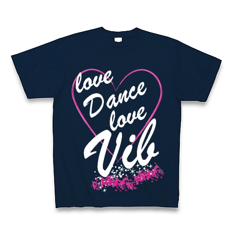 LoveDanceLoveVib(black)｜Tシャツ Pure Color Print｜ネイビー