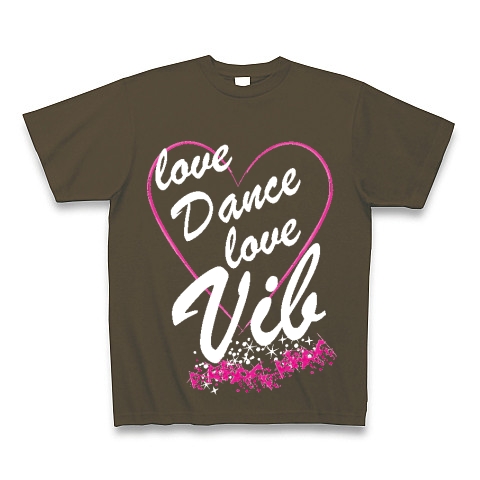 LoveDanceLoveVib(black)｜Tシャツ Pure Color Print｜オリーブ