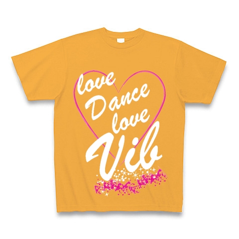 LoveDanceLoveVib(black)｜Tシャツ Pure Color Print｜コーラルオレンジ
