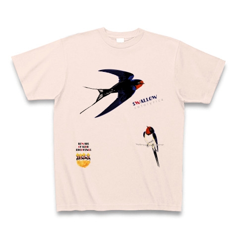 Swallows 0539 ツバメは燕尾でスワロウテイル Tシャツ｜Tシャツ｜ライトピンク