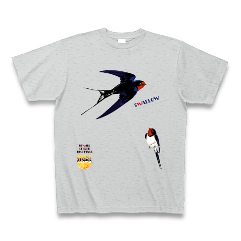 Swallows 0539 ツバメは燕尾でスワロウテイル Tシャツ｜Tシャツ Pure Color Print｜グレー