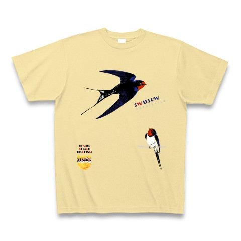 Swallows 0539 ツバメは燕尾でスワロウテイル Tシャツ｜Tシャツ Pure Color Print｜ナチュラル