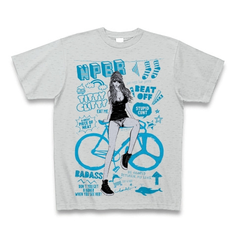 商品詳細 Npbr 自転車女子部 ガーリーイラスト Tシャツ グレー デザインtシャツ通販clubt