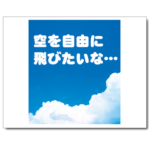 商品詳細 ホッとしたい やすらぎたい そんな癒し系のポエム風グッズです ココロの空シリーズ 空を自由に飛びたいな ファブリックボード 横 410 318 Mm デザインtシャツ通販clubt