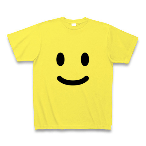 【ニコニコ笑顔の、かわいいグッズ！】かおシリーズ　スマイルフェイス｜Tシャツ Pure Color Print｜イエロー