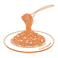 パスタ　スパゲッティ（オレンジ）
