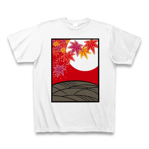 商品詳細 花札 坊主 八月 紅葉 Tシャツ ホワイト デザインtシャツ通販clubt