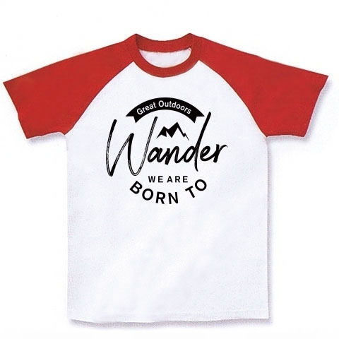 Wander｜ラグランTシャツ｜ホワイト×レッド