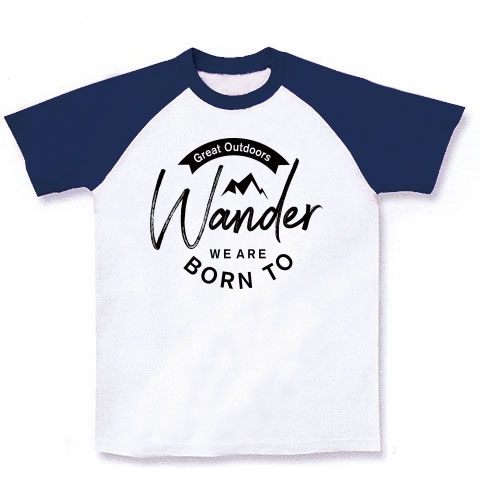 Wander｜ラグランTシャツ｜ホワイト×ネイビー