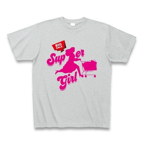 Super Girl｜Tシャツ Pure Color Print｜グレー