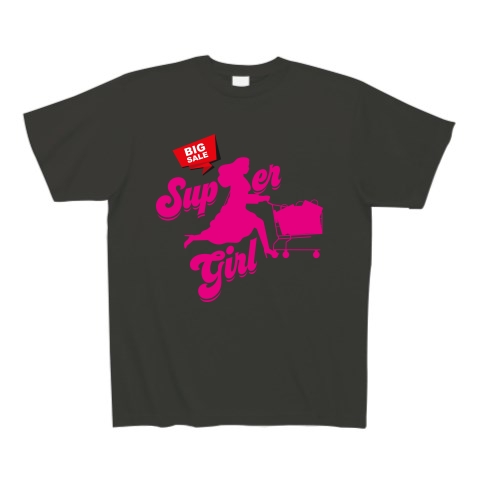 Super Girl｜Tシャツ Pure Color Print｜スモークブラック