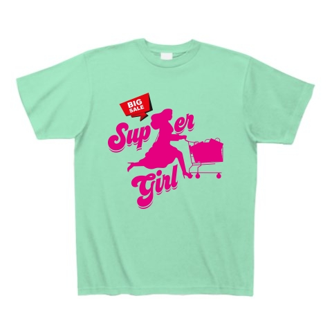 Super Girl｜Tシャツ Pure Color Print｜ミントグリーン