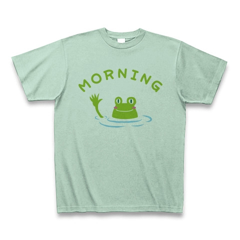 おはようカエルくん｜Tシャツ｜アイスグリーン