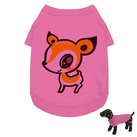 商品詳細 子鹿バンビ動物キャラクターイラスト 単体 ドッグウェア ピンク デザインtシャツ通販clubt
