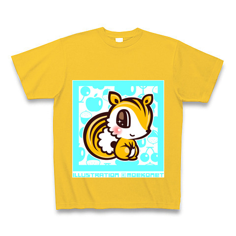 商品詳細 リス動物キャラクターイラスト Tシャツ Pure Color Print ゴールドイエロー デザインtシャツ通販clubt