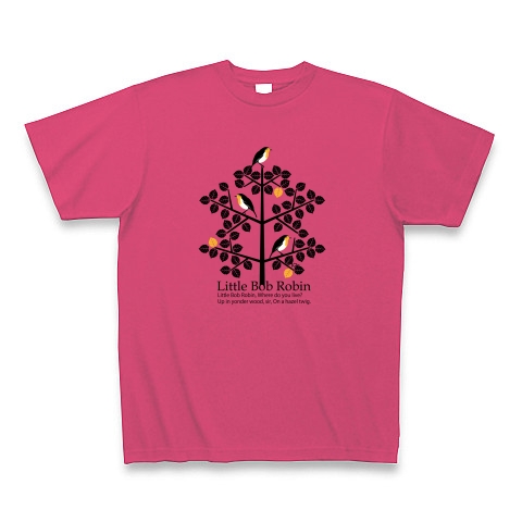 かわいいコマドリ｜Tシャツ Pure Color Print｜ホットピンク