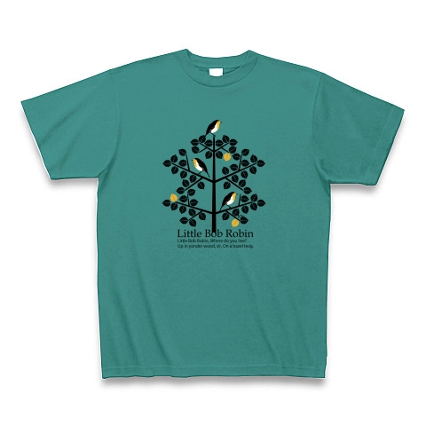 かわいいコマドリ｜Tシャツ Pure Color Print｜ピーコックグリーン