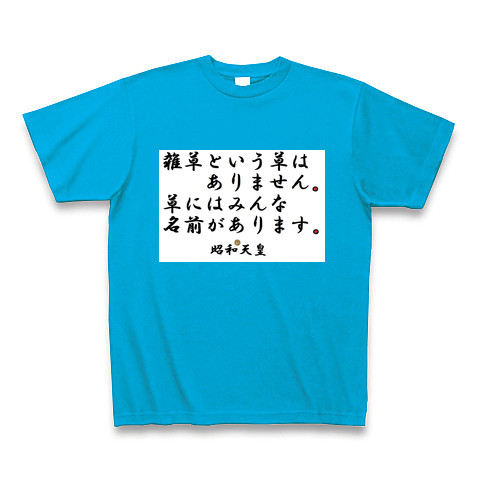 商品詳細 昭和天皇名言集 Tシャツ Pure Color Print ターコイズ デザインtシャツ通販clubt