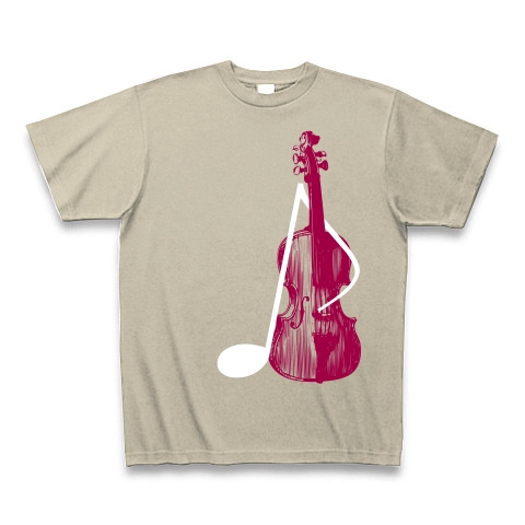 音符とバイオリン｜Tシャツ Pure Color Print｜シルバーグレー