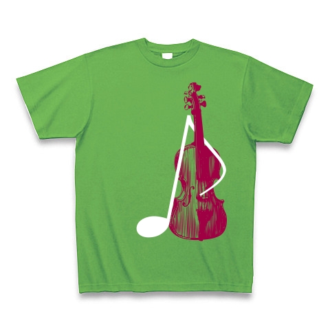 音符とバイオリン｜Tシャツ Pure Color Print｜ブライトグリーン