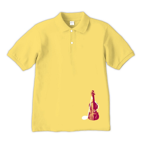 音符とバイオリン｜ポロシャツ Pure Color Print｜イエロー